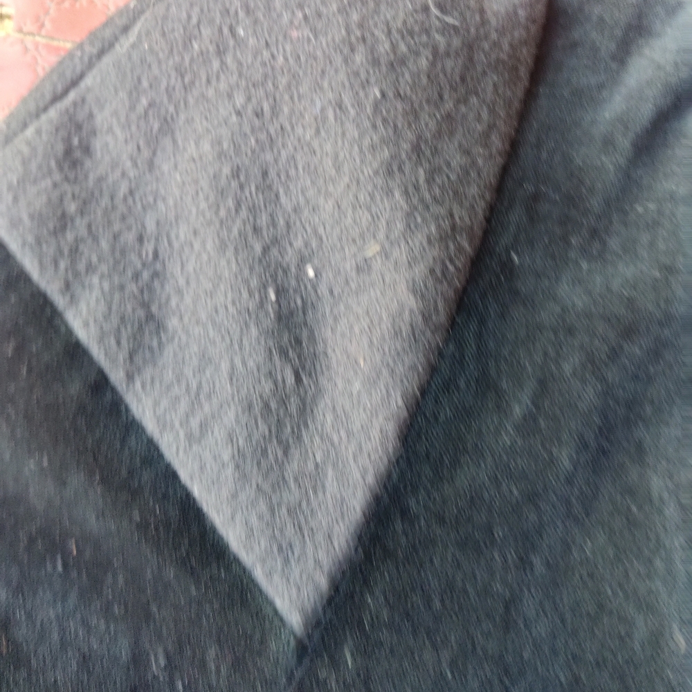 80s Donnybrook Wool Velvet Open Car Coat Women's 12 Black Trapeze Minimalist - Picture 7 of 16